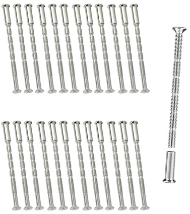 KGDUYC Lot de 25 vis à douille M4 pour poignée de porte - connecteurs de meubles, vis à douille M4,pour Écussons, Poignée de Porte, Armoire, Tiroirs