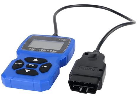 Scanner Auto Diagnostic, Testeur de batterie OBD2 Scanner Vérifier le système de moteur Lecteur de code V750 Outil de diagnostic de voiture multilingue Lire les informations sur le véhicule pour Voitu