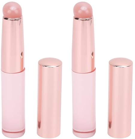2 Stück Silikon-Lippenpinsel mit Abdeckung, Tragbarer Lipgloss-Applikator, Make-up-Lippenstift-Applikator für Lippen, Rouge, Lidschatten