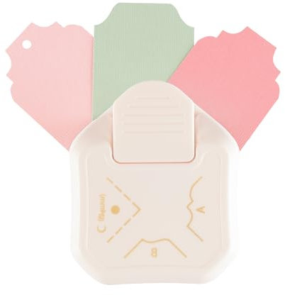 Vaessen Creative 3-in-1 Etiketten Eckenstanzer Vintage von 1.5 cm / 2.3 cm und Ø 4 mm - Bastel und Scrapbook Zubehör - Für Papier, Karten, Einladungen und Fotos bis bis zu 220 g