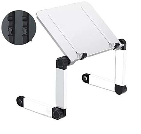 Soporte de proyector ajustable con doble pie, retráctil, soporte de suelo para techo y mesa, almohadilla ajustable en altura y bandeja de almacenamiento, soporte de proyector blanco portátil para el