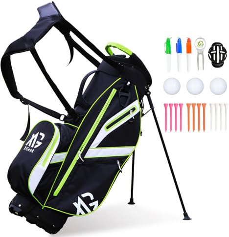 XDriveMax Golfbag, leichtes Golf standbag mit 8-facher Unterteilung für Herren und Damen,Premium Golf Bag mit Regenhülle, Kühlfach und Golfzubehör Kit