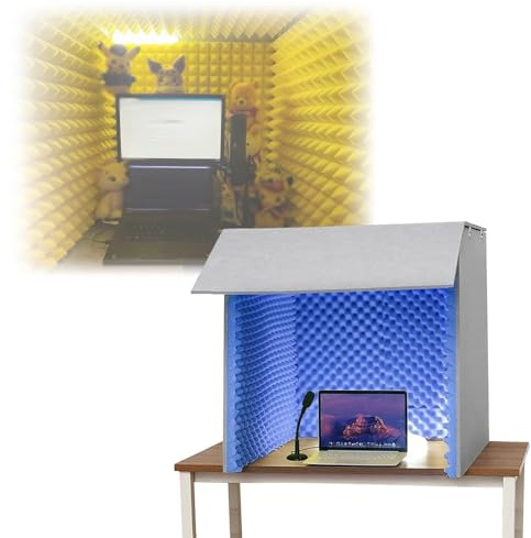 DRFGHK Portable Vocal Booth Sound Booth Recording Equipment, Self Made Sound Booth Box, Sound Isolation Booth Room, Desktop Soundproof Cover, for Recording Studio Quality Audio
