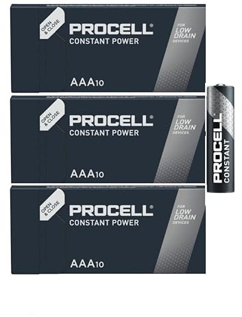 DURACELL PROCELL 30 x Mini stylet Duracell Procell AAA Alcaline (3 ampoules de 10 batteries) 30 piles