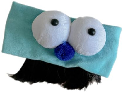 Qcbuegof Haarschmuck für Mädchen, Festival, lustige große Augen, Dekoration, Neugeborene, Cosplay, Zubehör, Weihnachts-Toupet, Haarband mit Pony, Baby-Stirnband