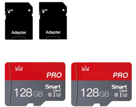128GB Micro Memory Card Class 10 Memory Cards with Adapter Class 10 High Speed Mini Card for Smartphones/Tablet 2-Pack