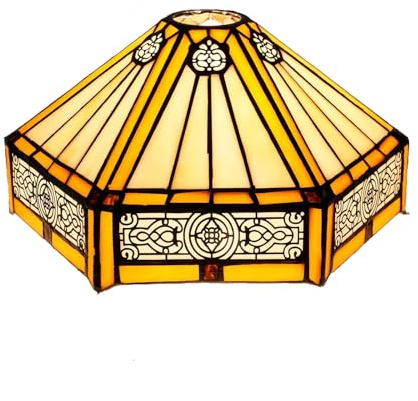 10 Zoll Buntglas-Lampenschirm, Tiffany-Ersatzlampenschirm, chinesisches sechseckiges Vintage-Deko-Stil for Deckenleuchte, Pendelleuchte, Kronleuchter, Stehlampe