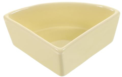 DIKACA Ceramic Hamster Food and Drinking Bowl for Pets Design Anti-tip Feeder for Hamsters Golden Silk Bears Hedgehogs Pet Water and Snack Container Yellow