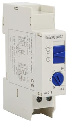 Gettimore Interruptor temporizador para luces de escalera, CA 220-240 V, interruptor de luz automático con temporizador de 0,5 a 20 minutos, relé mecánico de bajo consumo para control de iluminación