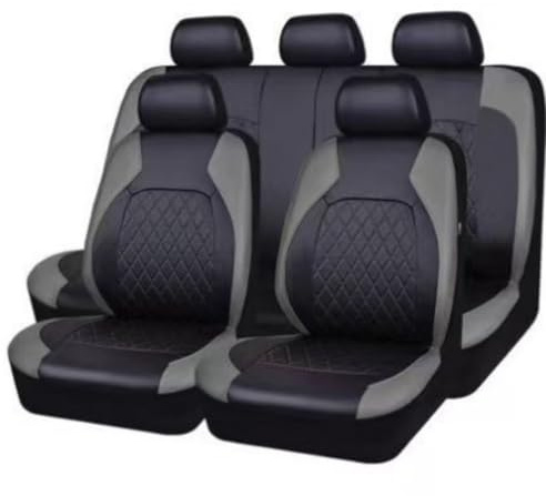 9PCS Auto Sitzbezüge PU Kunstleder für Hyundai Tucson 2000-2023, Sitzschutz Set für vorne & hinten, Atmungsaktiv, Wasserfest, Komfort, blackish-gray quilting