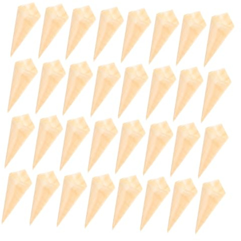 OFFIGAM Conos de Madera Desechables Biodegradables 6 Cm X 8 Cm, 50 Unidades, Vasos Cónicos para Helado, Aperitivos y Fiestas, Envases Seguros para Catering y Picnic