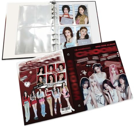 DHJWDUX 1 Babymonster Album, Raccolta Di Carte A Fogli Mobili Con 80 Tasche, Copertina In Materiale PP, Per Collezione Di Carte Fotografiche, Adesivi, Disegni E Ricordi