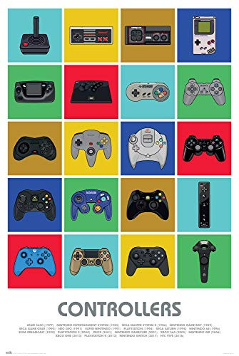 Erik® - Joystick Controllers Vintage Atari, Nintendo, Sony, Playstation, Sega, Xbox, 61x91,5 cm
