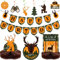 16 Stücke Hunting Birthday Party Dekorationen Kit Jagd Geburtstag Banner Gone Hunting Bienenwabe Tisch Dekoration Bunte Strudel Hängende Karten Grüner Baum Oh Deer Bär Karten