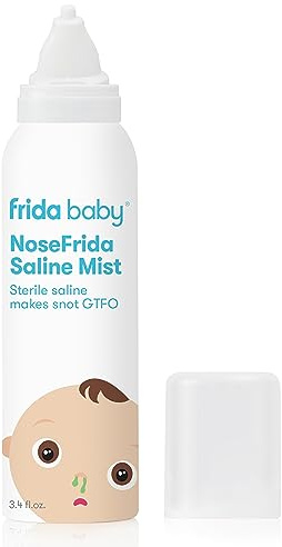 Frida Baby NoseFrida Saline Mist Spray, Baby Saline Nasal Spray Decongestant for Allergy Relief and Congestion Relief to Soften Nasal Passages, 3.4 fl.oz.