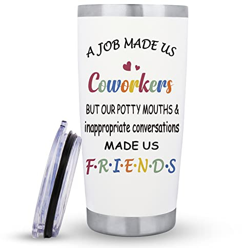 Merclix Funny Leaving Tumbler Gifts for Colleague 20 oz | Leaving, Farewell or Retirement Gifts for Colleague, Friend or Work Bestie, Insulated Tumbler with Funny Message