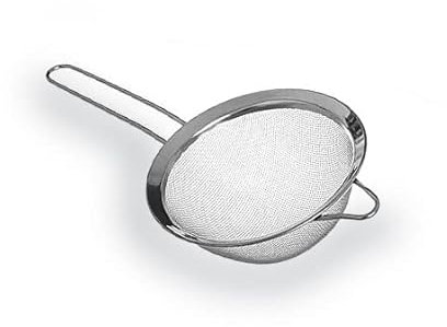 BRICOMIRAS - Colador de Cocina de Acero Inoxidable Multiuso | Malla Fina Duradera | Fácil Limpieza, 14cm, Acero Inoxidable