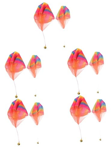 Vaguelly 10 STK Handwurf-Fallschirm Kleinkind Draußen Spielzeug Outdoor-Spielzeug Für Kleinkinder Kinderspielset Im Freien Outdoor-wurfspielzeug Netz Geschenktasche Hoher Wurf Eltern-Kind