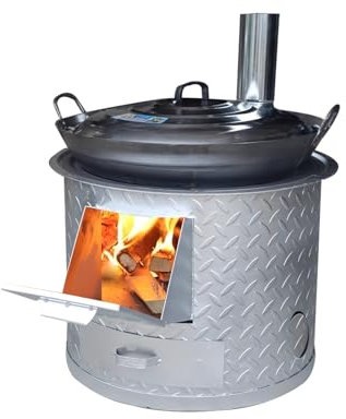 Stufa a Legna Spessa Resistente alla Combustione e Durevole Stufa a Legna Portatile e Mobile per Esterni può Essere Utilizzata con Una varietà di Combustibili(40 * 43cm)