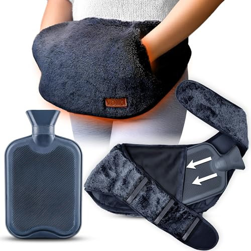 Wearable Hot Water Bottle Belt 1.5L – Soft Wrap Around Heat Pack for Period Pain, Back Pain & Cramps – Adjustable & Washable (Black)