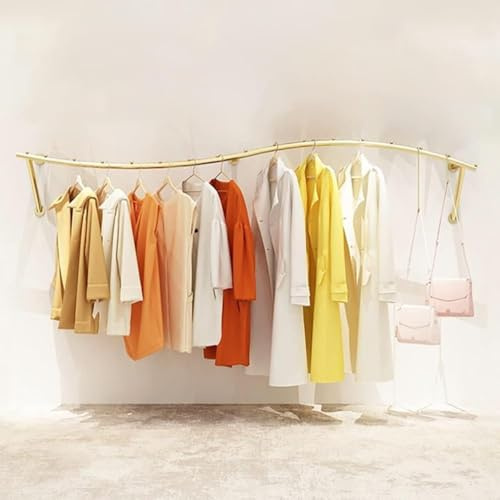 Wall Mounted Clothes Rail, Modern Industrial Coat Rack for Clothing Store, Creative Boutique Display Rack, Size: 210cm