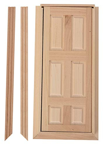 BONKZEBU 1:12 Doll House Mini Wooden Door, Durable Furniture Accessories with Skillfully Furnished, for Living Room Bedroom Study Room Decoration