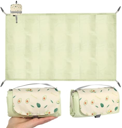 GOSHIES 150 x 210 cm Picknickdecke Wasserdicht Mini Picknickdecke Ultradünn & Kompakt Stranddecke für Outdoor, Camping, Strand, Park Picknick Einfach faltbar