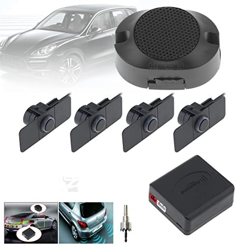 Sensori di parcheggio auto Reverse backup radar System assistenza originale Flat sensori con ali （nero）