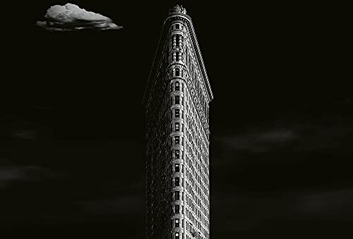 Fotomural Iron Building New York | Blanco y negro Nueva York | 3,84 m x 2,6 m | Negro, Blanco, Gris