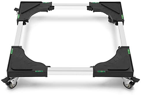 Nefish Furniture Dolly Adjustable Mini Fridge Stand Washing Machine Stand Mobile Roller with 4 Locking Swivel Wheels Universal Mobile Base Moving Cart for Dryer Refrigerator