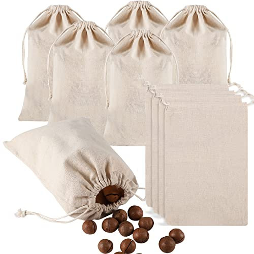 10 Stück Jutesäckchen, 19 x 29cm Baumwollsäckchen Jutebeutel Klein Stoffbeutel zum Bemalen Leinensäckchen Adventskalender Säckchen zum Befüllen Weihnachten Hochzeit Kindergeburtstag