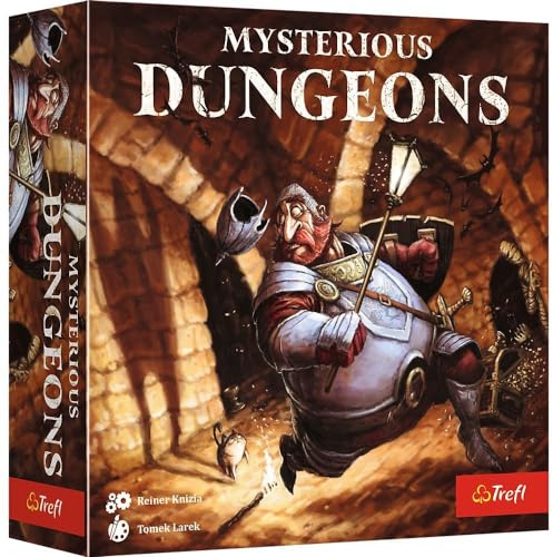 Trefl - Mysterious Dungeons - Geheimnisvoller Untergrund - Familienstrategiespiel, Gänge Bauen und Schätze sammeln, Einzelspieler-Variante, Partyspiel für Erwachsene Kinder ab 6 Jahren, 02403