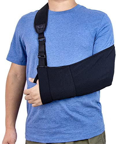 yeloumiss Universal Arm Sling Elastic Adjustable Shoulder Immobiliser Support with Foam Neck Pad for Right Left for Wrist Hand Elbow Arm Injured for Women and Men