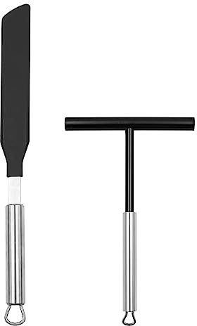 Hsthe Sea - Juego de 2 distribuidores de crepé en Forma de T, Distribuidor de Masa de plástico de Acero Inoxidable para Cocina casera, Herramientas para Hornear