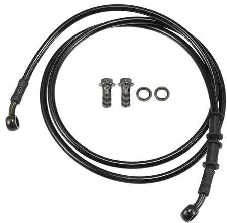 Motoforti Tubo Freno Universale per Moto ATV Dirt Bike Motocross, Tubo Freno Idrualico Intrecciato, 150cm, Resistente, Metallo, Nero Verde militari, 1 Set