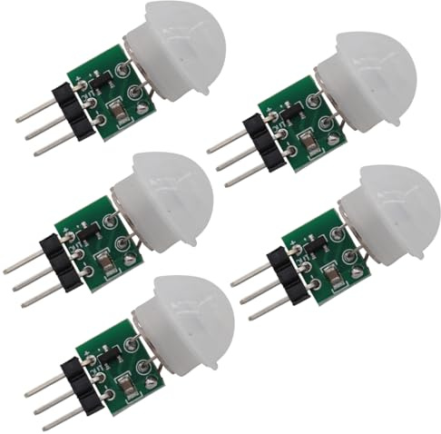 Heevhas 5PCS Sensor Humano IR AM312 Mini módulo Detector DC 2,7 a 12 V | piroeléctrico Detector de movimiento PIR infrarrojo para Arduino