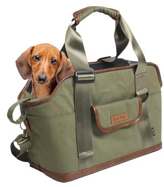 Galatée Hundetragetasche, Tragbare Haustiertragetasche, Von Den Meisten TSA-Fluggesellschaften Zugelassene Tragetaschen Mit Weichen Seiten, Zusammenklappbare Reisetragetasche Für Welpen(Grün)