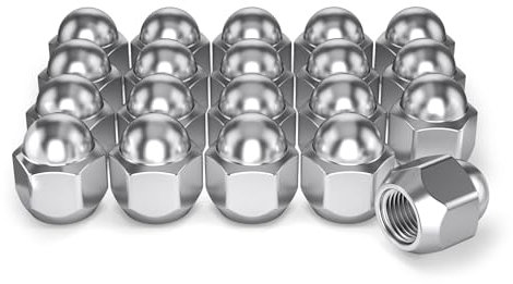 White Knight M12x1.25 Factory Style Lug Nuts for Select Subaru Ascent, BRZ, Crosstrek, Forester, Impreza, Legacy, Outback, WRX. Chrome Dome Top Acorn – WN07606-20AM (20 Pack)