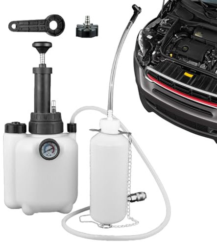 - Kit de purga de aire – Dispositivo de purga de presión portátil, dispositivo de purga de líquido de frenos, purgador manual de presión de líquido de frenos, bomba de vacío neumática 3L para