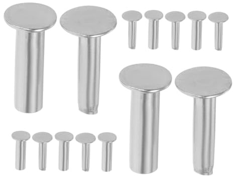 Gatuida 7 Pares de Remaches de Acero Inoxidable para Cubiertos Clavos Metálicos Resistentes de 2 CM para Mango de Cuchillos de Cocina y Bricolaje Seguro