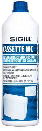 Sigill - Disincrostante per Cassette WC, Flacone da 1000 ml, Rimuove Calcare e Incrostazioni, Ripristina il Funzionamento di Scarichi Interni ed Esterni, Azione Potente e Sicura
