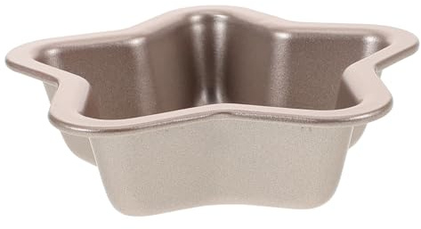 ERINGOGO Stampo Per Torta a Forma Di Stella 10 Cm in Acciaio Al Carbonio Rivestimento Antiaderente in Ptfe Per Uso Domestico in Cucina, Per Dolci, Budini e Pane, Colore Oro