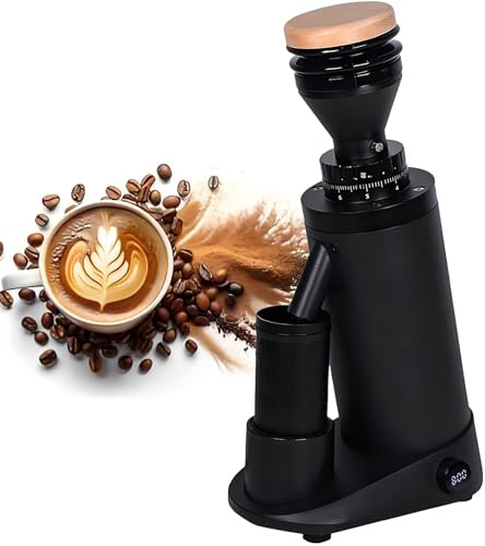 vnmudzeo Moulin à Café pour CafetièRes Expresso, éPaisseur RéGlable avec PréCision sur 8 Niveaux, Moulin à Café à Piston en Acier Inoxydable, pour Les Amateurs De Café 64mm-Black