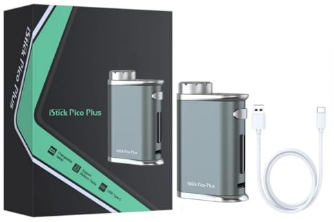 For Eleaf iStick Pico Plus Mod 75 W Vape | Modalità VW/TC | Batteria 18650 [Batteria Esclusa] Ricarica rapida USB-C 5V/2A | Compatibile con atomizzatore Melo 4S originale (grigio) - Senza liquido