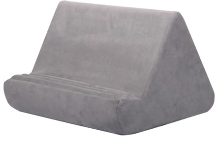 Support de tablette – Support de coussin doux avec poche latérale, confortable | Base en mousse, angle de vue réglable, léger et portable | Repose-genoux pour lit, canapé, lecture, téléphone, livres