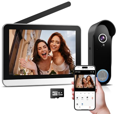 Wireless Video Doorbell Camera with Monitor, 7 Touchscreen, Local Storage | Battery Video Door Phone Intercom System,1080P, 2.4G/5G WiFi,160° View,No Subscription,2-Way Audio,Motion Detection,Tuya App