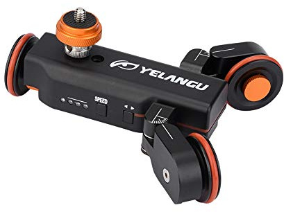 EMUKOEP L4X Mini Caméra Motorisée Slider Dolly Car, Portable en Alliage D'aluminium, Télécommande, pour Numérique et Caméra d'action, Noir
