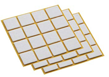 Metafranc Filz-Gleiter 25 x 25 mm – 45 Stück – weiß – selbstklebend | Effektiver Schutz Ihrer Möbel und Stühle – Möbelgleiter-Set für empfindliche Böden – Stuhlgleiter – Bodengleiter