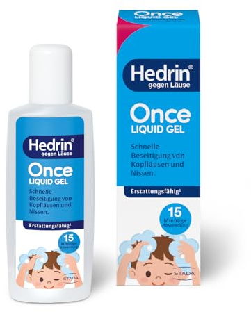 Hedrin Once Liquid Anti-Läuse Gel 100 ml | Pestizidfreies Läusemittel, Bekämpft Läuse & Nissen physikalisch, 15 Min. Einwirkzeit, Schonend, Klinisch belegt