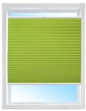 Plissee NACH MAß zum Anschrauben/Rollo Jalousie, Halterungen zum Schrauben, mit Bohren/Faltrollo für Fenster/Farbe & Größe wählbar (Grün, Breite: 71-80cm, Höhe: 131-150cm)